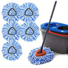 Set of six blue bristled mop heads for O-Cedar RinseClean compatible replacement.