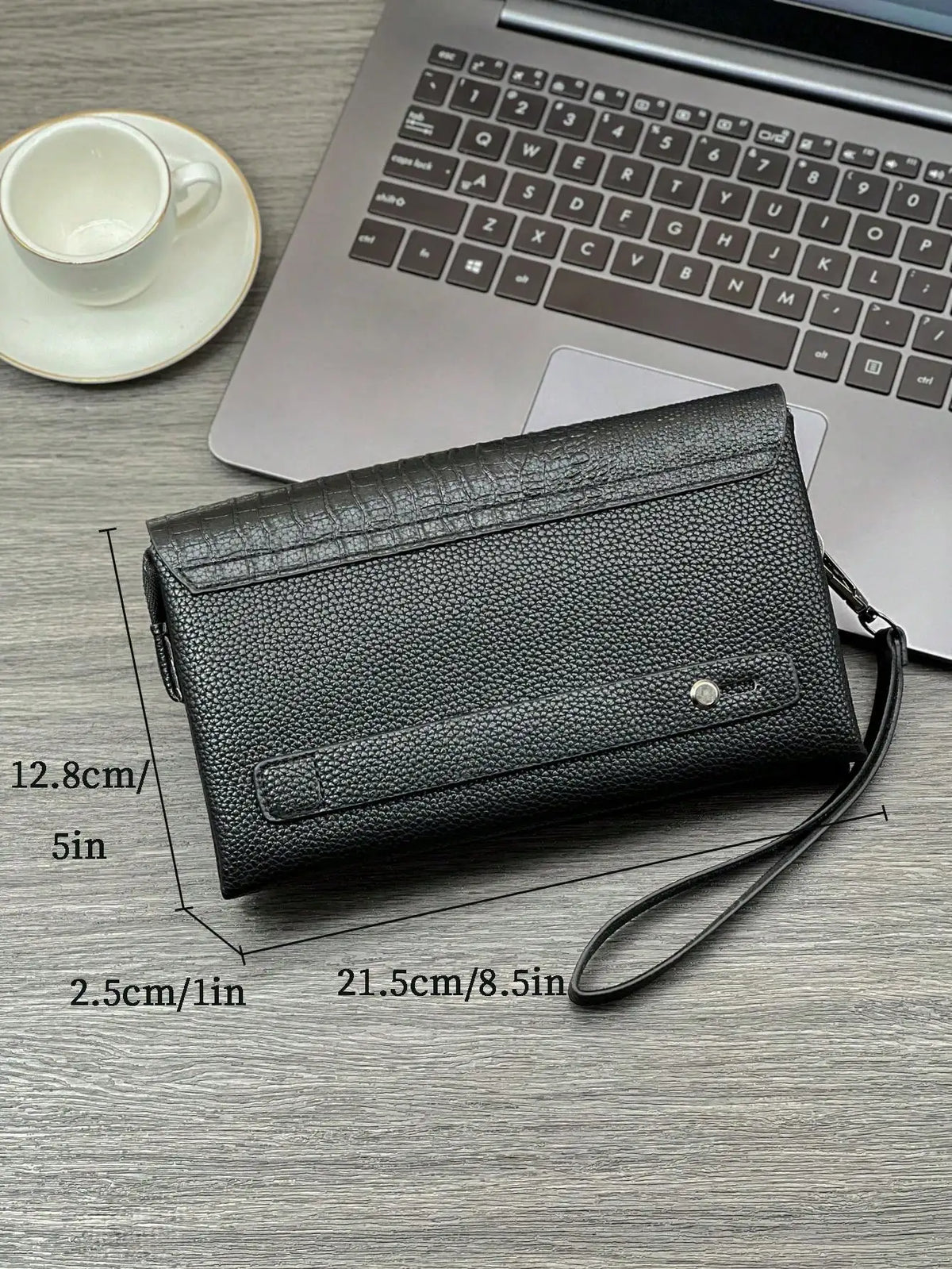 Crocodile Pattern Clutch Bag with Flap Closure