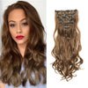 22-Inch Curly Wavy Clip-In Hair Extensions - 7 Piece Set