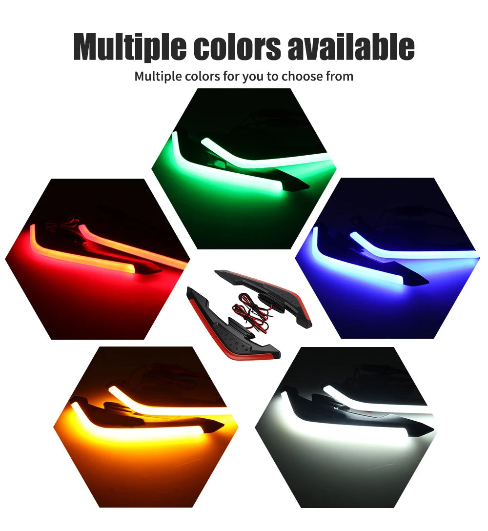 Motorcycle Front Side Spoiler Winglets with LED Light