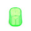 A single lime green portable disposable soap tablet for travel.