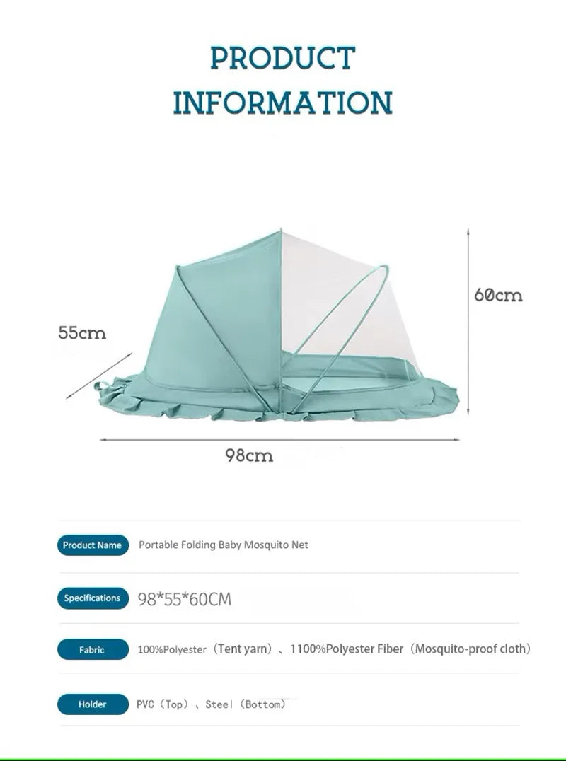 Foldable Baby Mosquito Net for Cribs and Cots