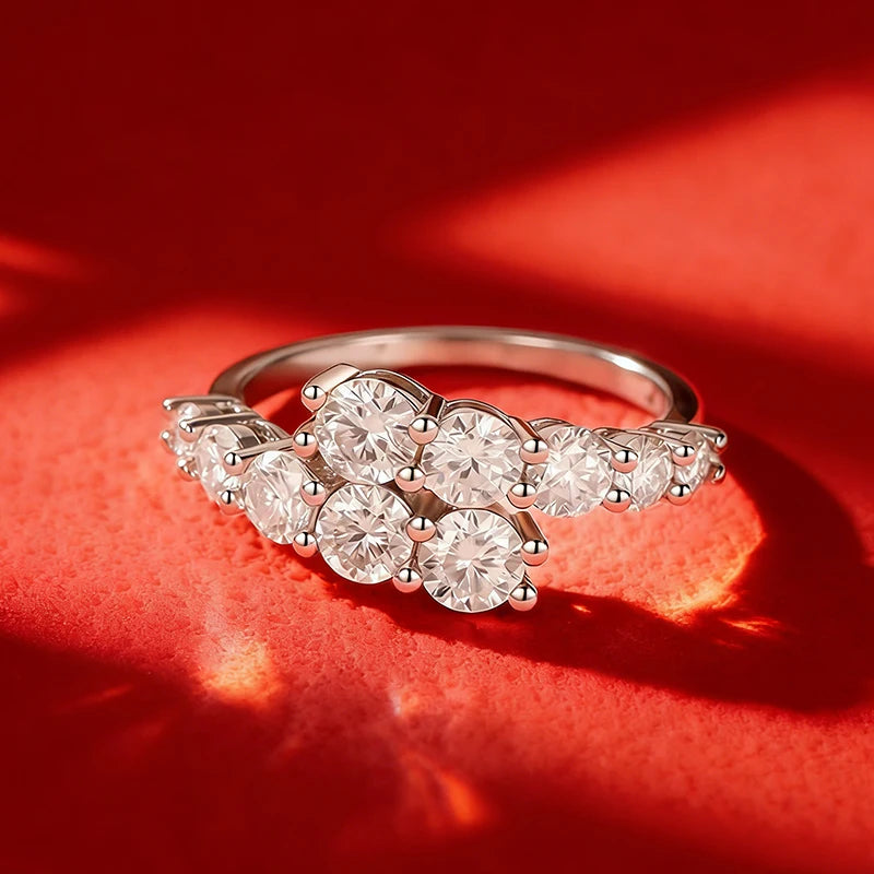 S925 Sterling Silver Moissanite Stackable Ring