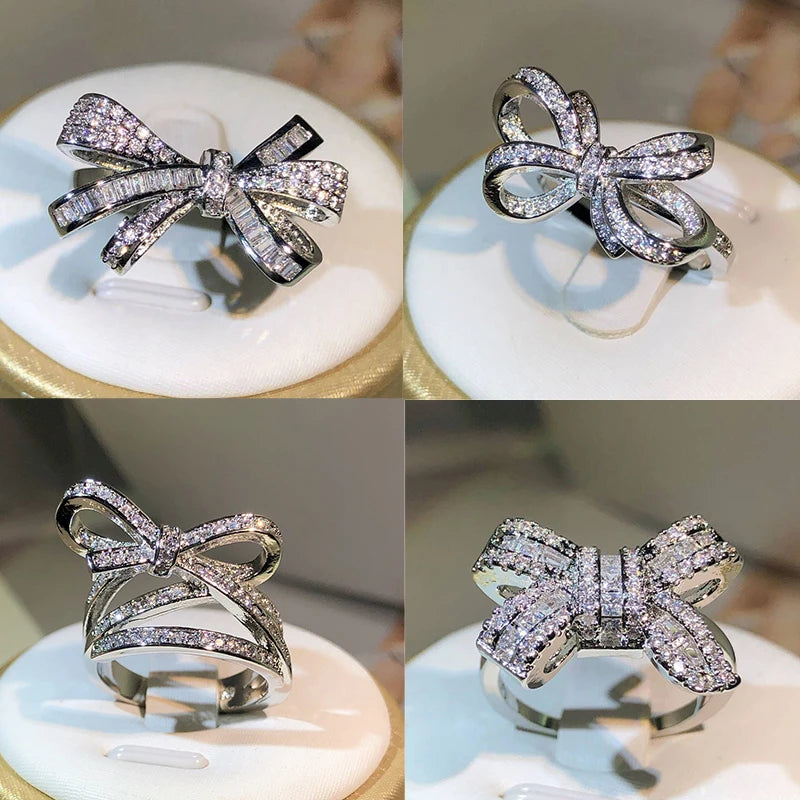 925 Sterling Silver Bow & Butterfly Ring