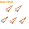 Five orange portable double-sided glasses cleaning brushes with microfiber pads