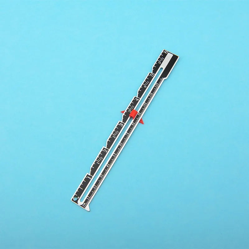 Adjustable Metal Sewing Gauge with Sliding Marker