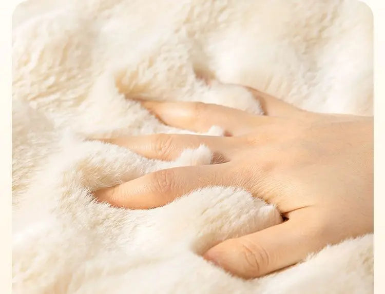 Plush Rabbit-Feel Sofa Cover with Anti-Slip Backing