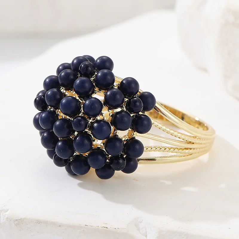 Vintage Geometrischer Goldsteinring