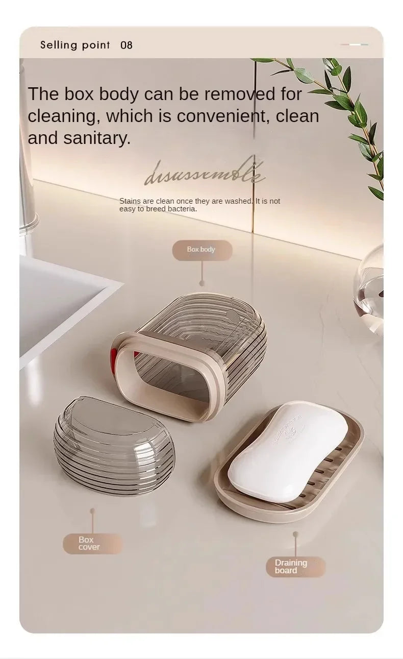 Leakproof Travel Soap Case with Drainage Tray
