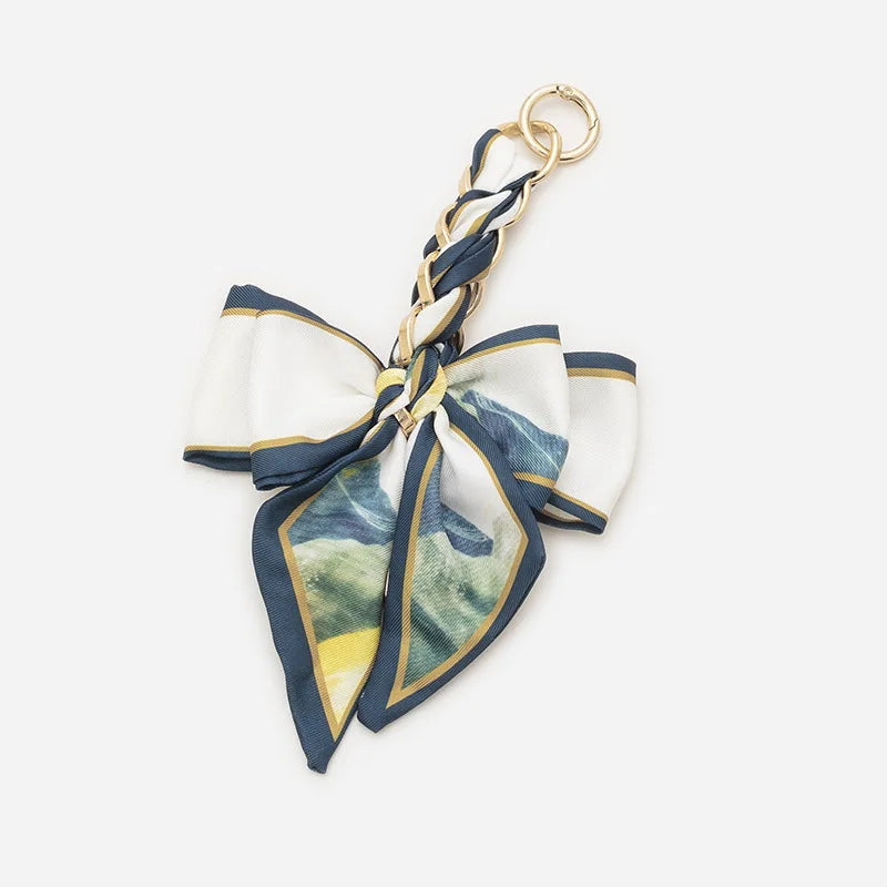 Elegant Bow Chain Bag Strap with Hanging Charm