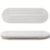 White diatomite stone tray with concentric grooves for kitchen and bathroom countertops