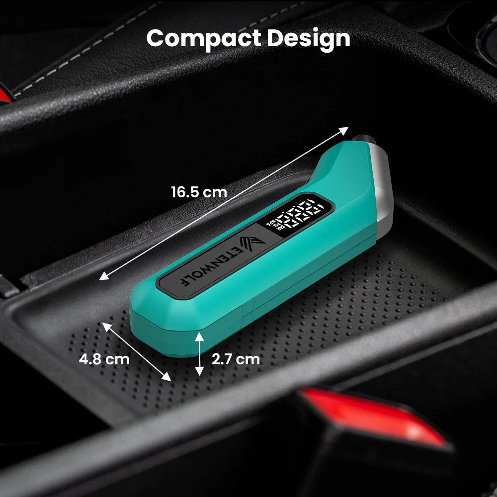 Digital Tire Pressure Gauge with Backlit Display and 3–200 PSI Range