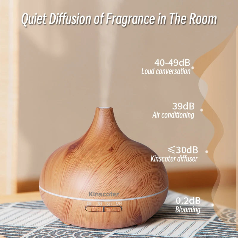 Ätherisches Öl Diffusor mit Holzoptik und Fernbedienung