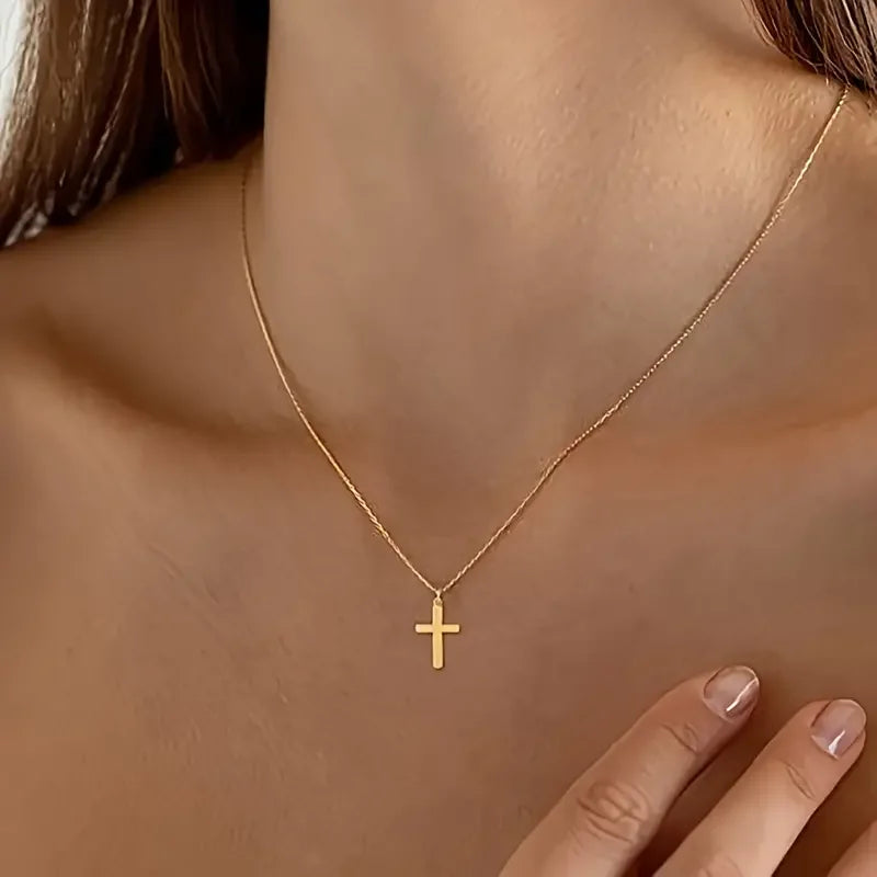 14K Gold-Plated Cross Pendant Necklace