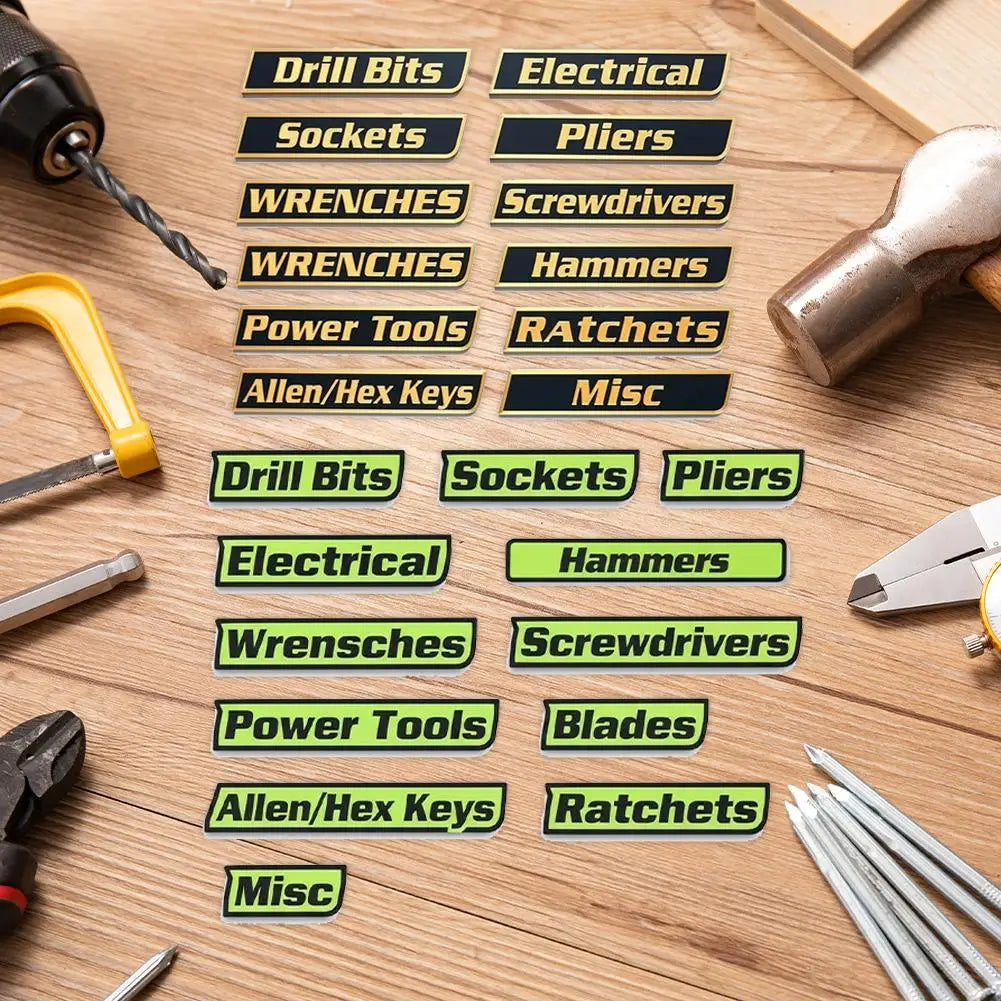 Magnetic Toolbox Organizer Labels Set