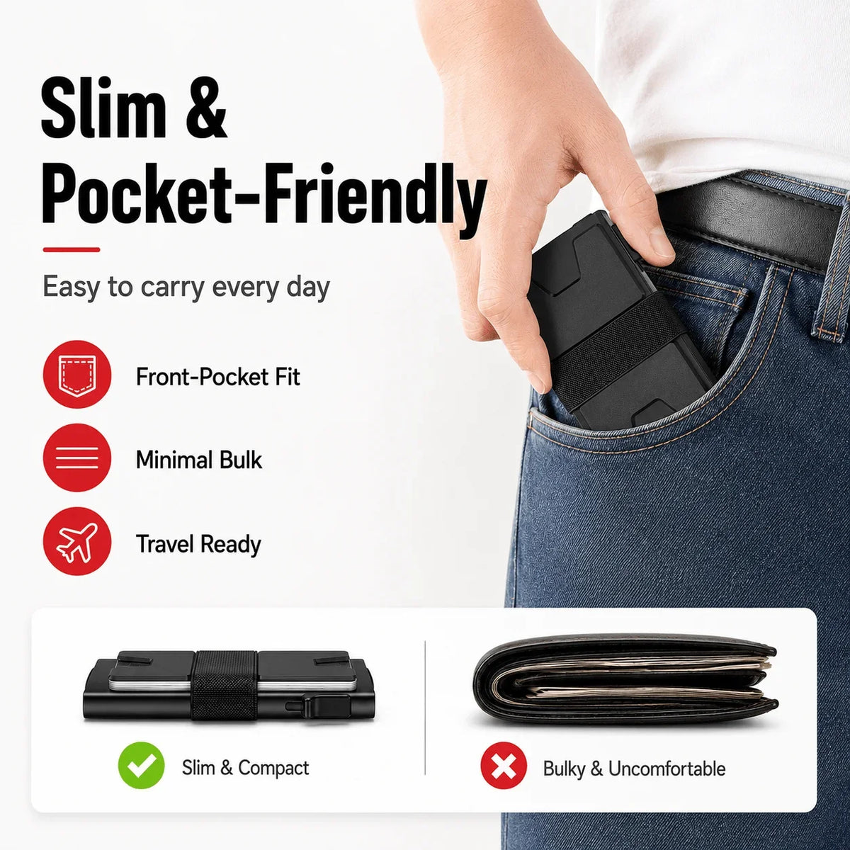 Slim RFID Blocking Aluminum Card Holder Wallet