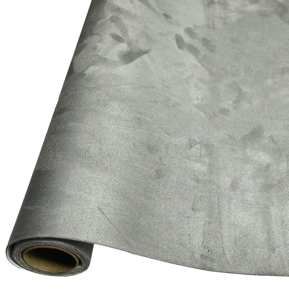 Roll of gray suede fabric for DIY car interior and home decor