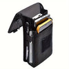 Pochette ceinture noire multifonctionnelle pour téléphone, contenant plusieurs smartphones et stylos