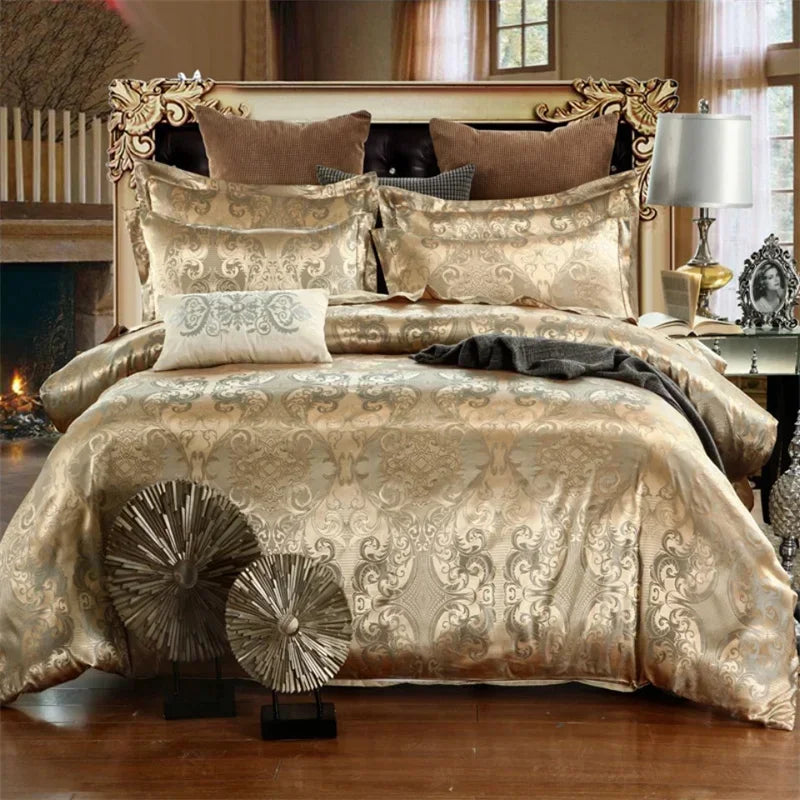 Silver Royal Luxury Duvet Cover Set with Pillowcases
