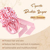 Pink silk satin double layer sleep bonnet with adjustable straps
