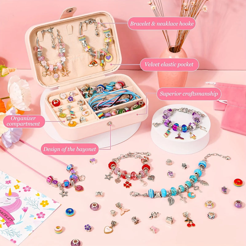 Kit Completo de Pulsera con Abalorios para Hacer en Casa con Caja Organizadora