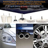 Cotton buffing and polishing wheels for drill with a 6.35mm shank shown alongside various automotive parts.