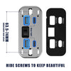 A silver USB power outlet module showing blue light indicators and ports for PD 3.0 and QC 3.0 fast charging.