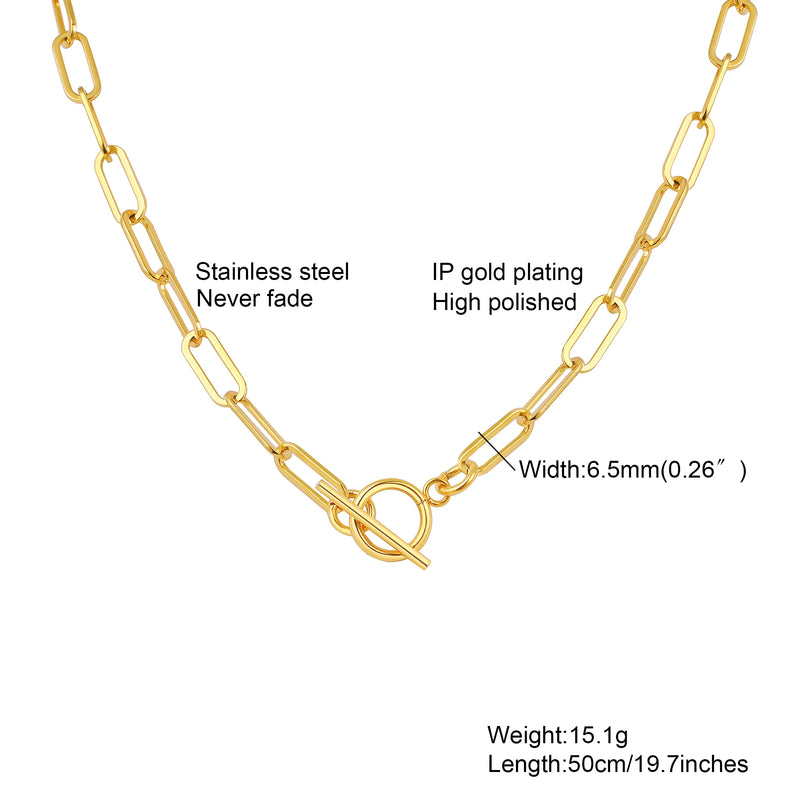 Chunky Gold Plated Stainless Steel Link Necklace