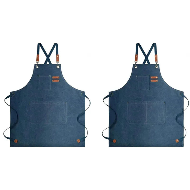 Durable Canvas Kitchen Apron with Pockets
