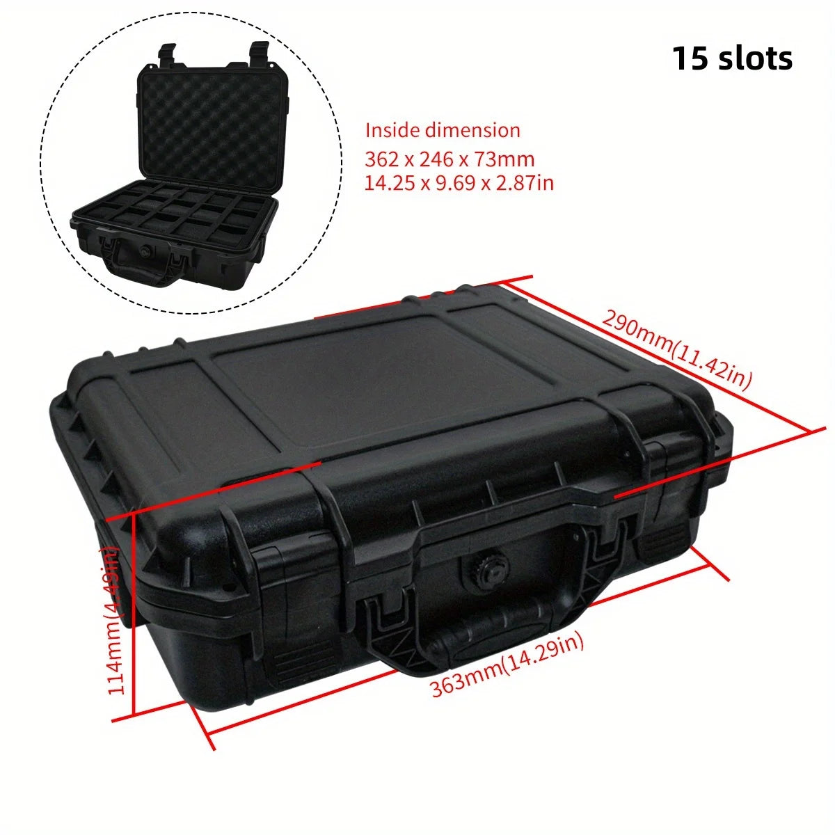Waterproof Watch Storage Case with Protective Foam Inserts