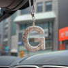 Rhinestone Letter Car Rearview Mirror Pendant
