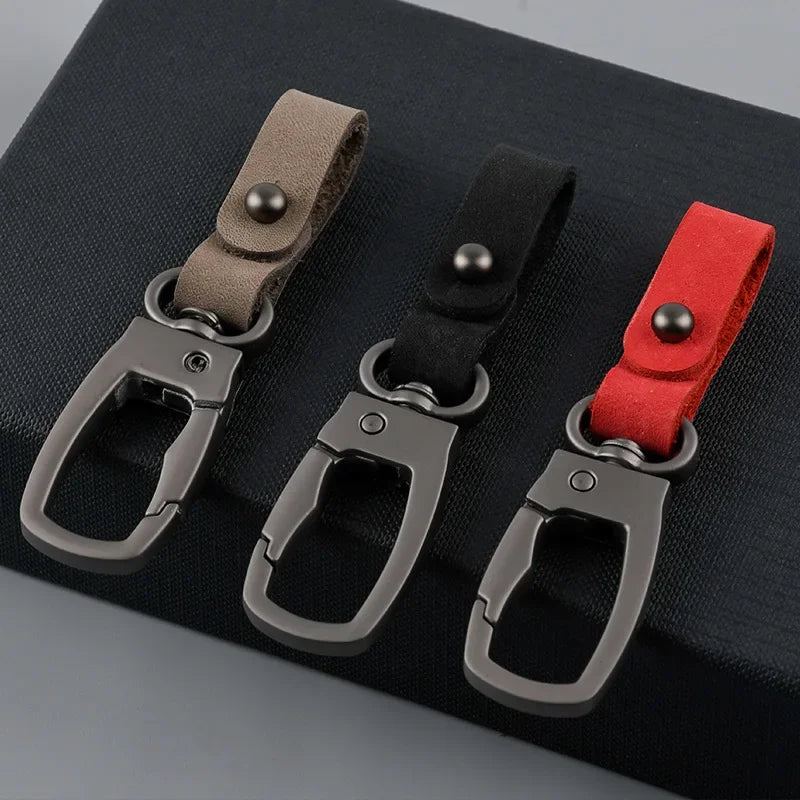 Handcrafted Leather Keychain with Zinc Alloy Ring