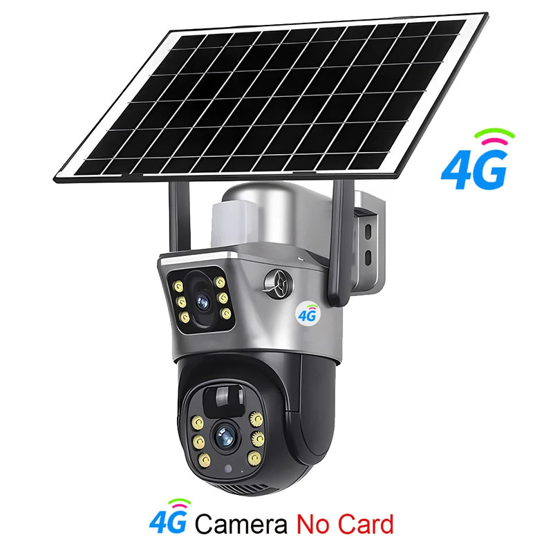 Dual-Lens Solar Security Camera with 4K Night Vision