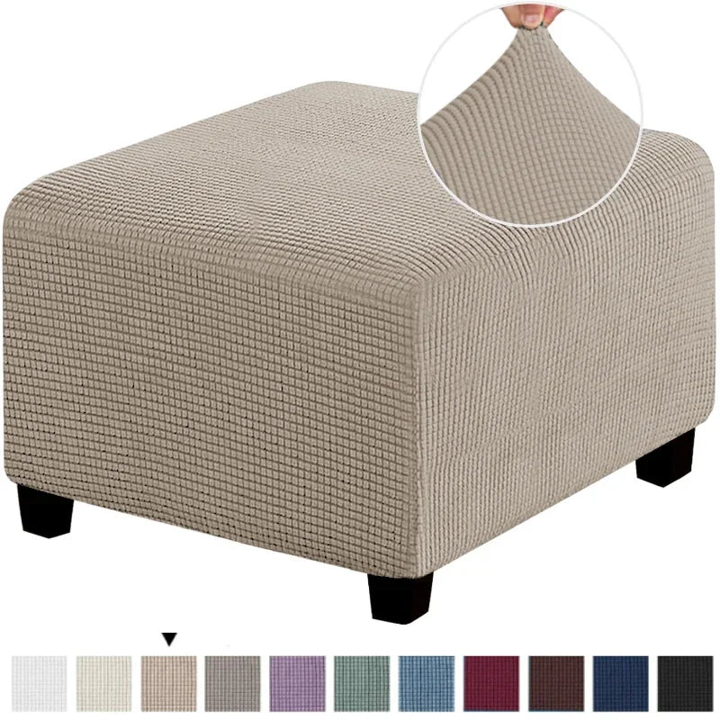 Stretchable Jacquard Footrest Ottoman Cover