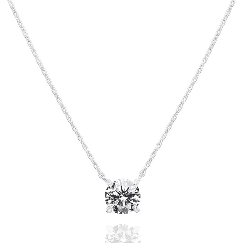 Dainty Crystal Solitaire Choker Necklace