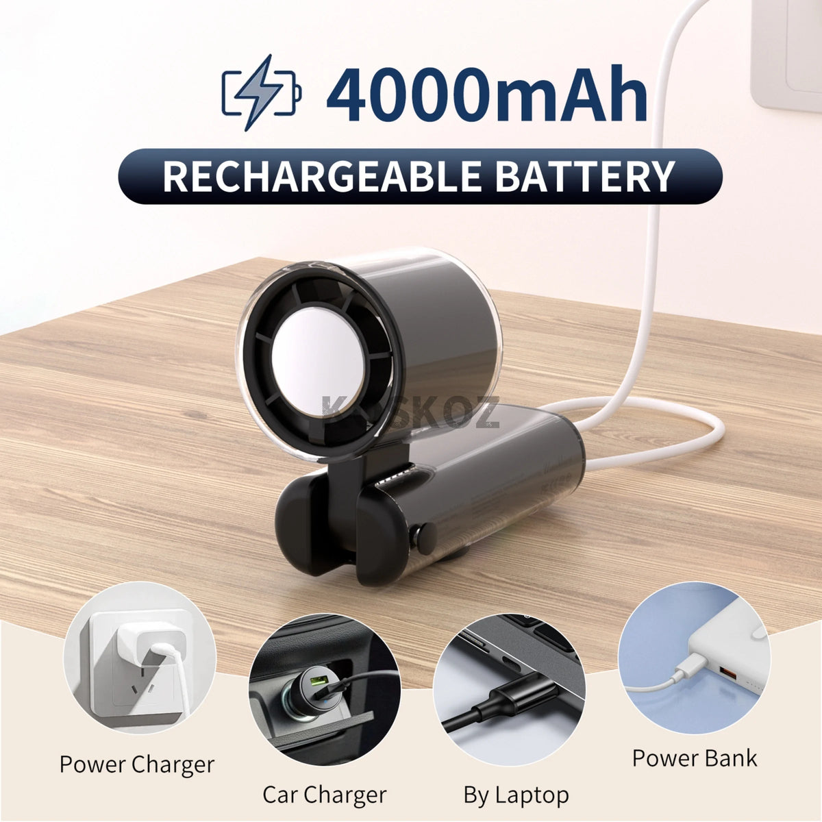 Portable Handheld Cool Mist Fan with LED Display