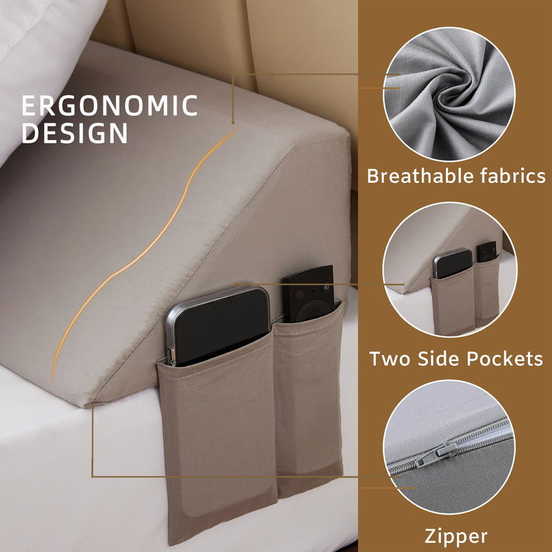 King Size Bed Wedge Pillow with Removable Cover