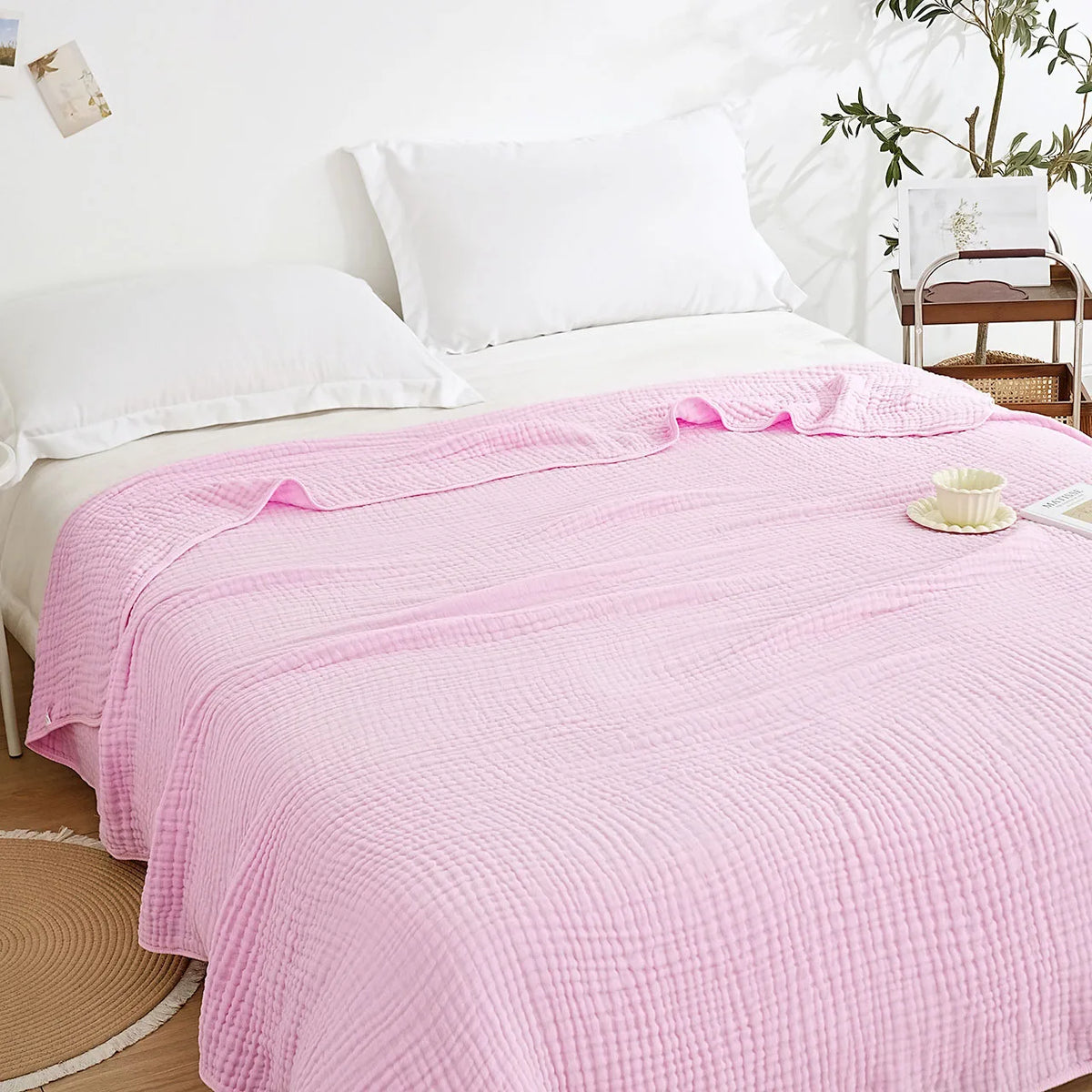 6-Layer Cotton Muslin Blanket – Lightweight & Breathable for All-Season Comfort