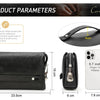 Men's Full-Grain Leather Clutch with Password Lock