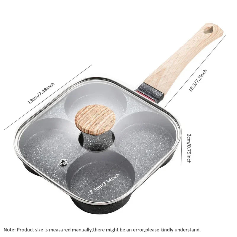 4-Hole Nonstick Omelet Pan with Lid
