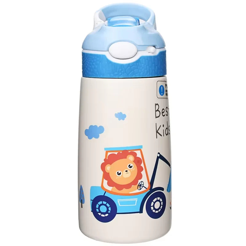 Botella de Agua de Acero Inoxidable Aislada para Niños con Pajita