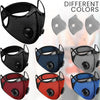 Various colors of reusable dust masks with replaceable activated carbon filters shown in different angles