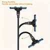 A flexible black stand with multiple grips for holding a tablet or phone.