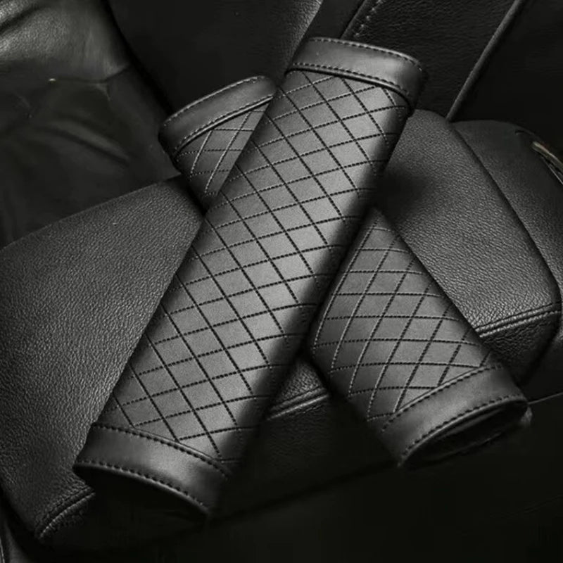Premium PU Leather Seat Belt Covers