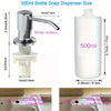 Silver stainless steel pump liquid soap dispenser bottle with a 500ml capacity and pump head.