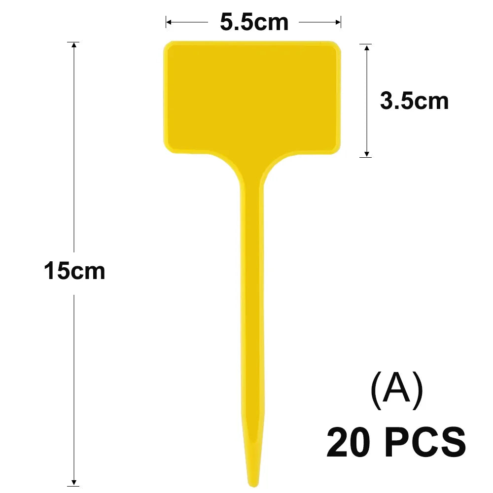 Yellow T-Type Garden Plant Labels with Stakes