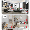 Diagram showing various placement options for high-strength ant bait in living rooms and bedrooms.