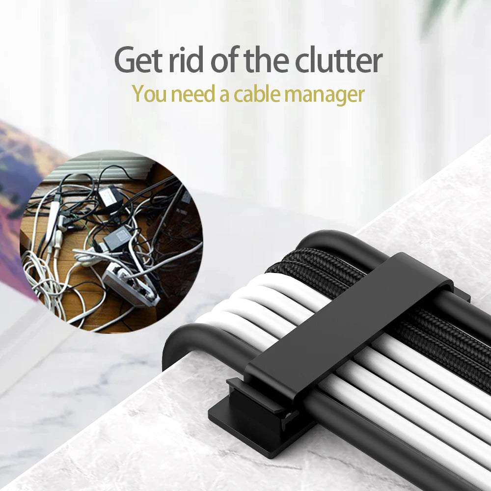 Complete Cable Management Kit with Adhesive Clips and Ties