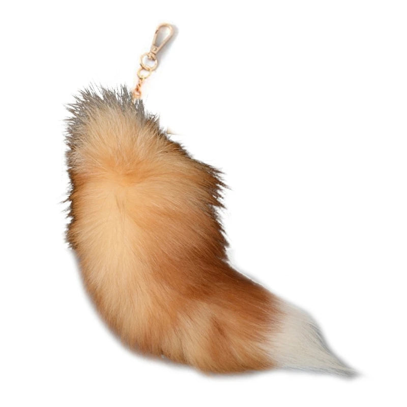 Plush Fox Tail Keychain