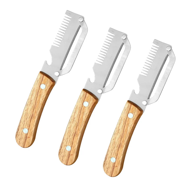 Stainless Steel Vegetable Peeler with Wooden Handle